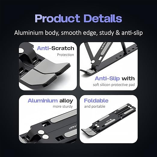 Premium Laptop Holder Stand - Aluminum Cooling Pad for Desk | UAE