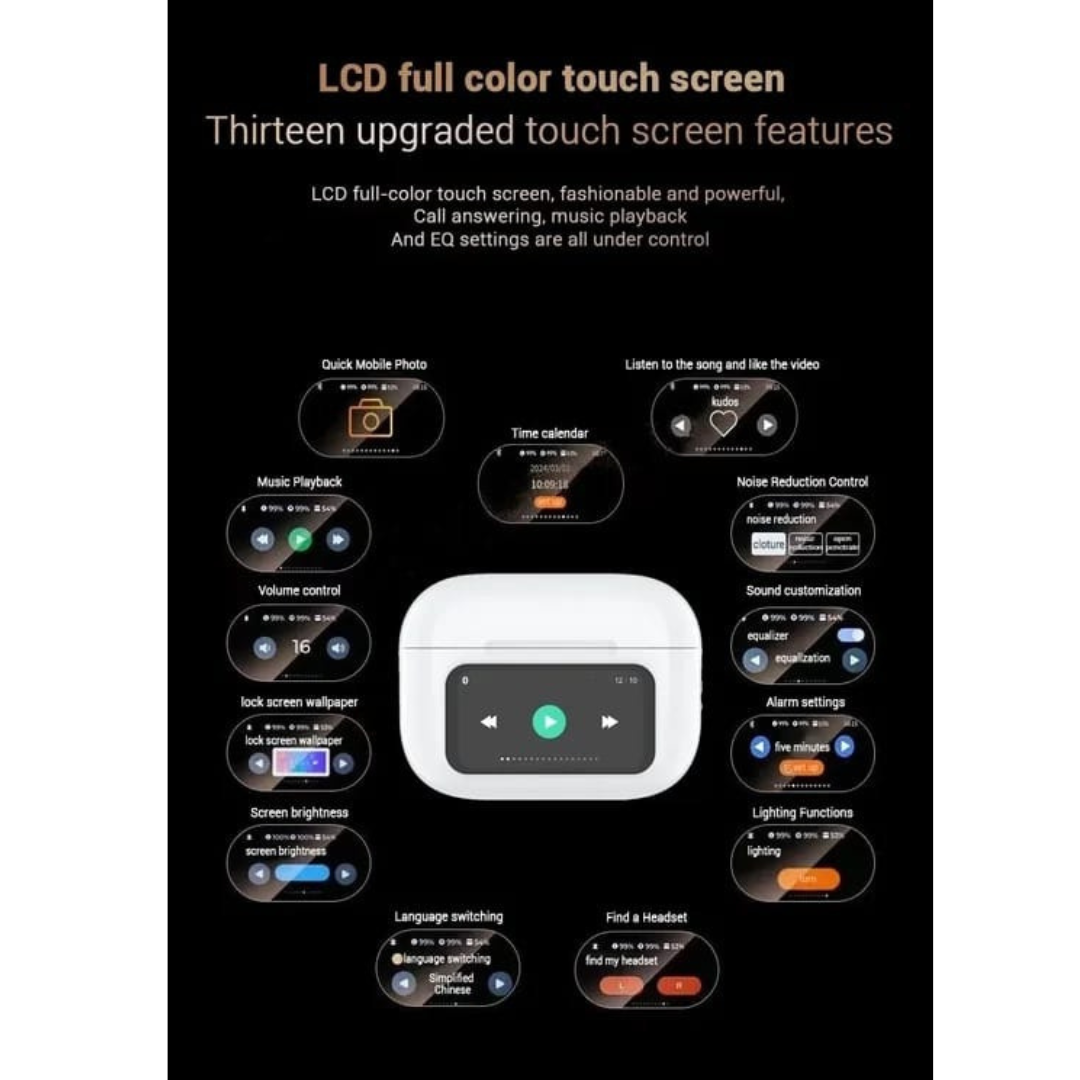 Wireless Bluetooth Earphones Touch Screen - Premium Audio | UAE