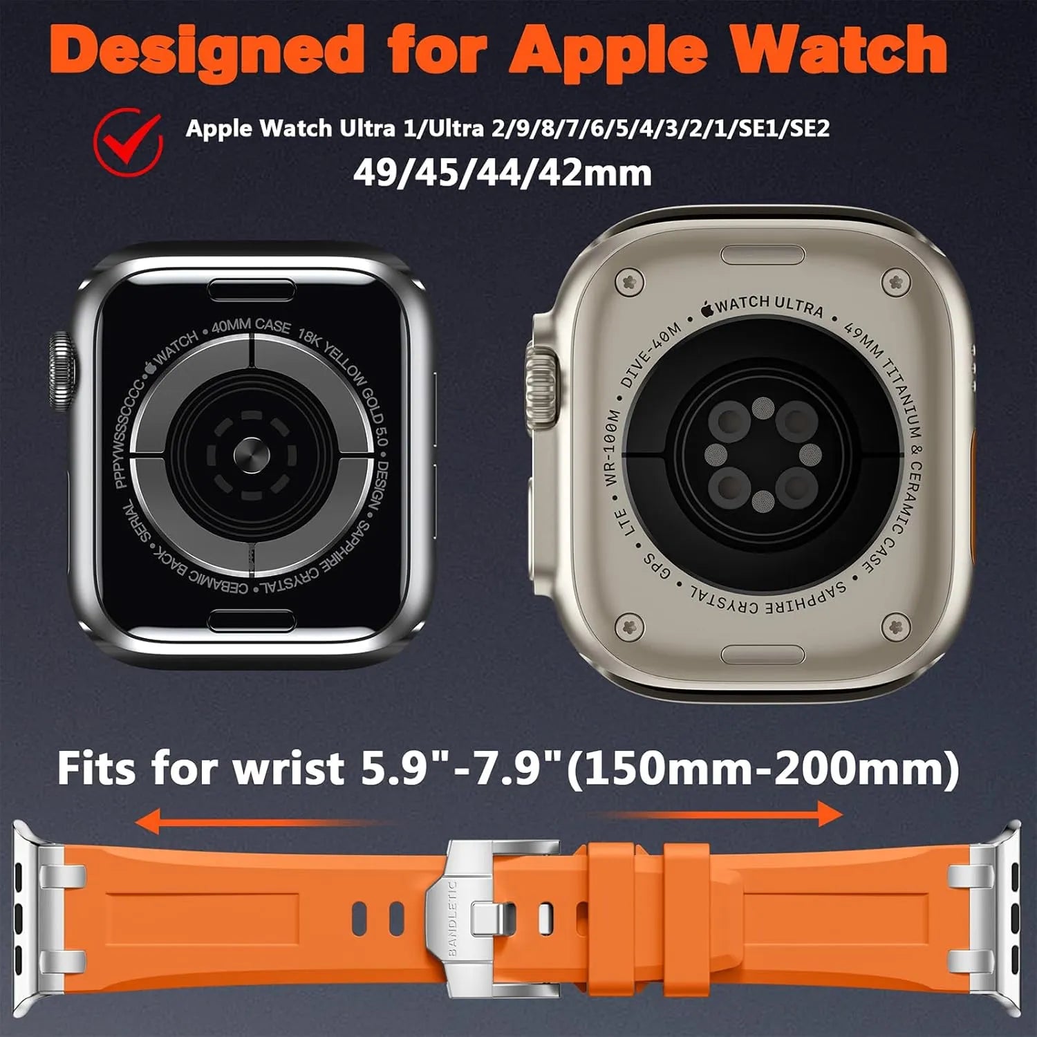Apple Watch Ultra 2 Replacement Straps - All Sizes | Sports Bands UAE
