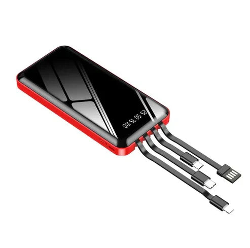 4-in-1 Power Bank 20000mAh - Multi-Port Fast Charging Portable Charger for iPhone Android